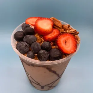  yogurt with strawberries and blueberries