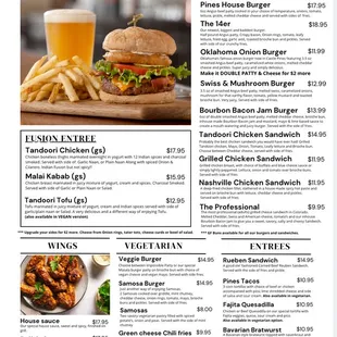 burgers, menu