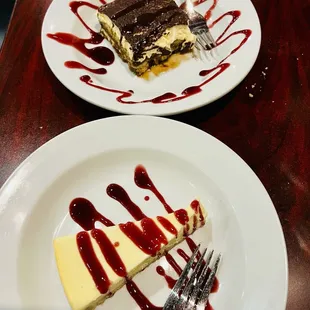 Cheesecake and tiramisu for desert