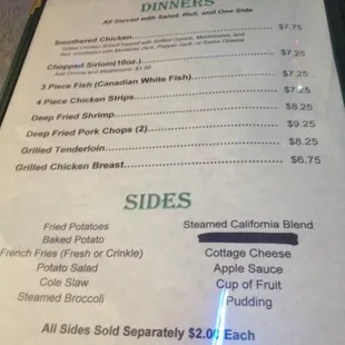 menu