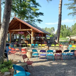 Seating is plentiful outside