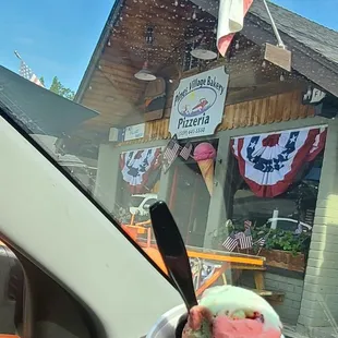 A scoop of spumoni ice cream after a hot day at Bass Lake!