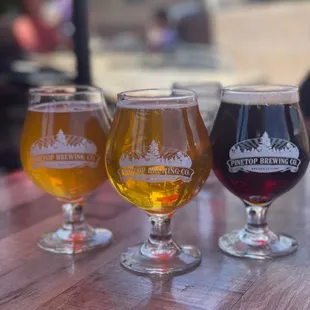 three glasses of beer