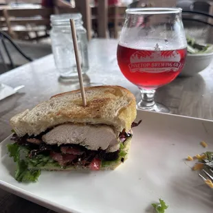 Chicken BLT and cider