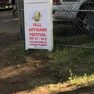 Fall Artisans' Festival sign