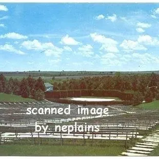 The first stage and original benches - the trees were the stage wings