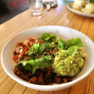 Tofu + Tempeh Chorizo Bowl