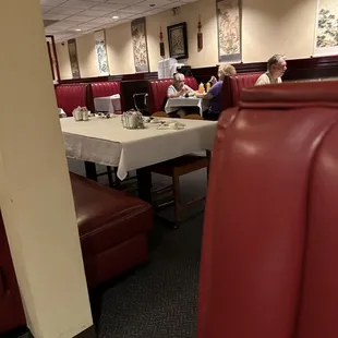 Pretty red booths - they are very comfortable