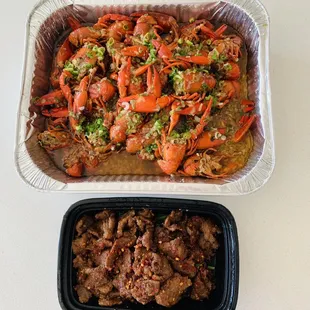 Garlic crawfish  Beef