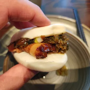 Lotus leaf bun pork!