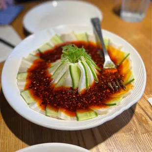 Pork and Cucumber in Spicy Garlic Sauce