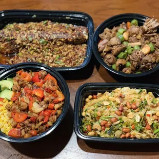 Spicy crawfish rice bowl  Beer duck  Spicy yellow croaker