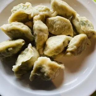 a plate of dumplings