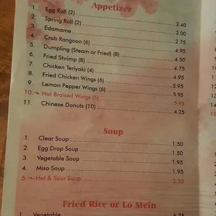menu