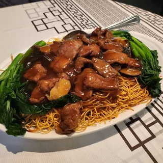 Beef Over Pan Fried Noodle