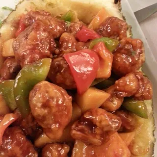 Sweet & Sour Pork with fresh pineapple (Lunch)