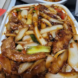 Mongolian beef. Huge heavy portion!