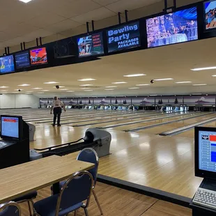 the bowling lanes