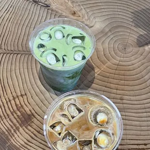 Iced Matcha and vanilla Latte