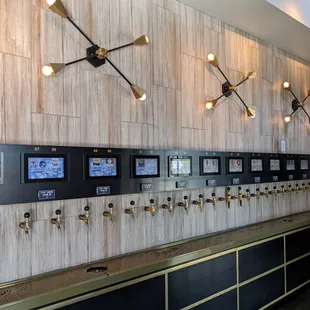 Inside. Upper / street level. Beers on tap.