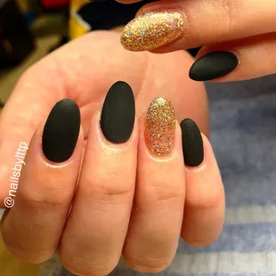 Black matte and gold