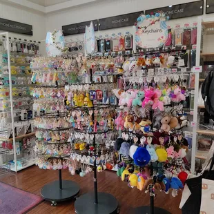 Key chains, tote bags, and charms