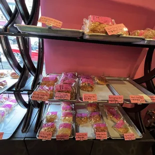 a display of pastries
