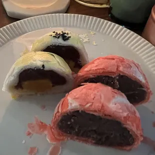 Red bean mooncake and the red bean egg yolk mooncake