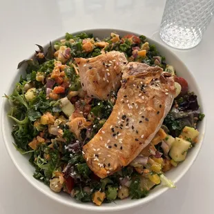 power chop salad + salmon