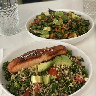 Salmon bowl and power chopped