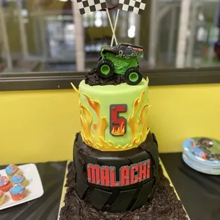a monster truck birthday cake