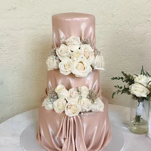 Champagne Satin Drape Cake