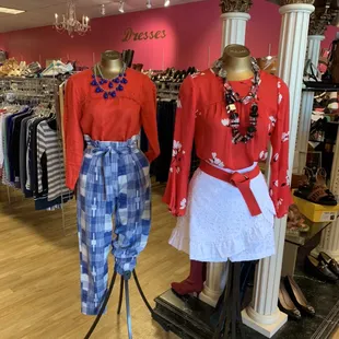 Designer summer fashion in always favorite red white and blue.