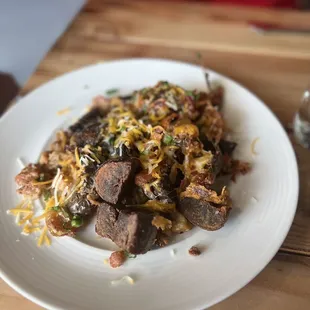 Lechon Kawali &amp; Bacon Loaded Ube Potatoes