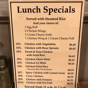 Great lunch deals!