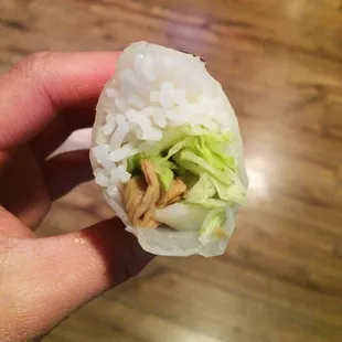 Sad mock duck spring roll