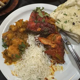 Tandoori chicken and Aloo Gobi