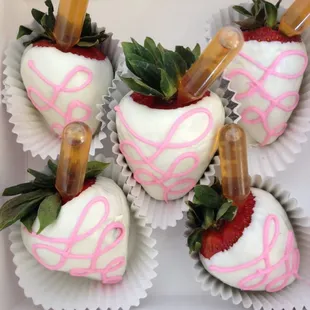 Hennessy shot chocolate covered strawberries