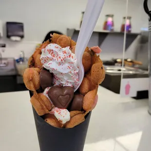 Valentine's Day Bubble Waffle.