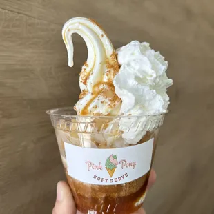 Fall Feels Sundae with warm cinnamon apples.