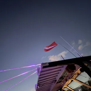 After the fully sets they turn on the lights to set the mood