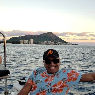 Net plus iconic view in the background