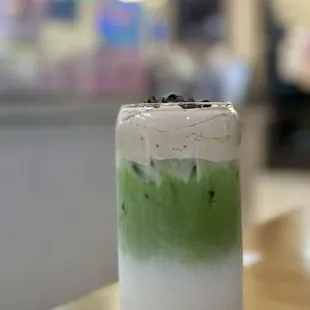 Dubai chocolate matcha latte