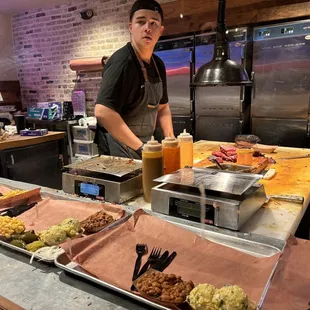 Prep line - out of beef ribs and sausage