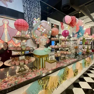 a candy shop with lots of sweets