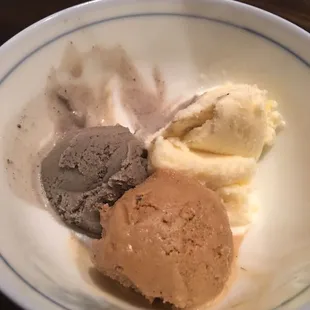 three scoops of ice cream