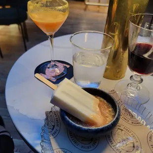 Cheesecake popsicle with guava puree