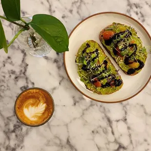 Cortado and Avocado Toast