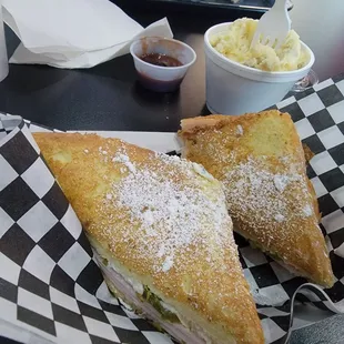 Twisted Cristo w/loaded potato salad