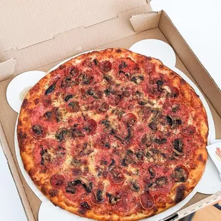 Double pepperoni with mushrooms